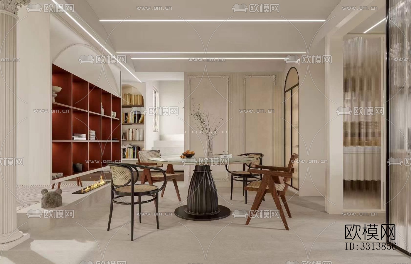 现代客餐厅效果图下载（渲染图8）