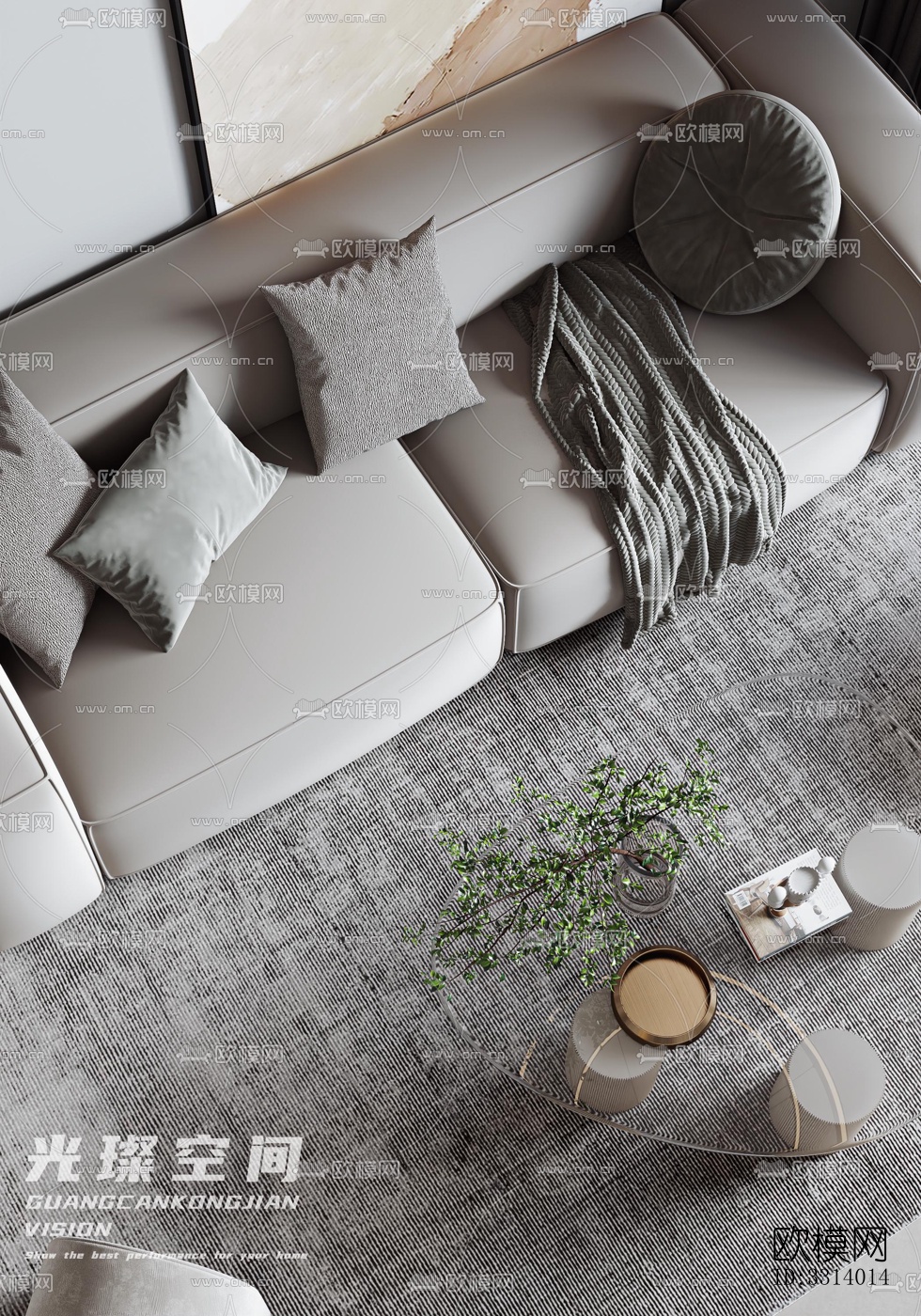 现代客餐厅效果图下载（渲染图4）