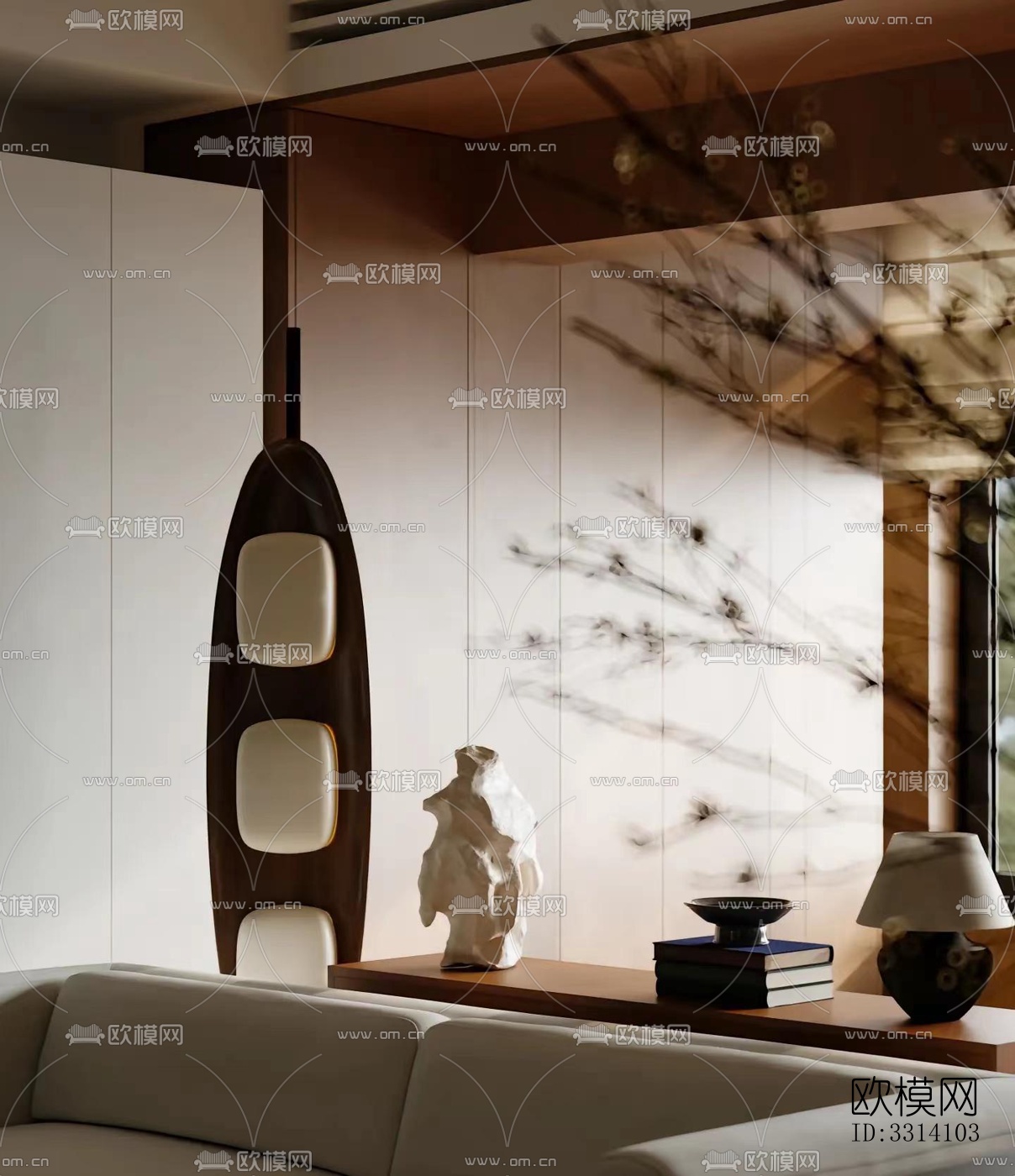 现代客餐厅效果图下载（渲染图2）