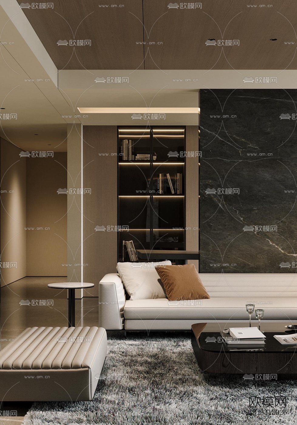 现代客餐厅效果图下载（渲染图11）