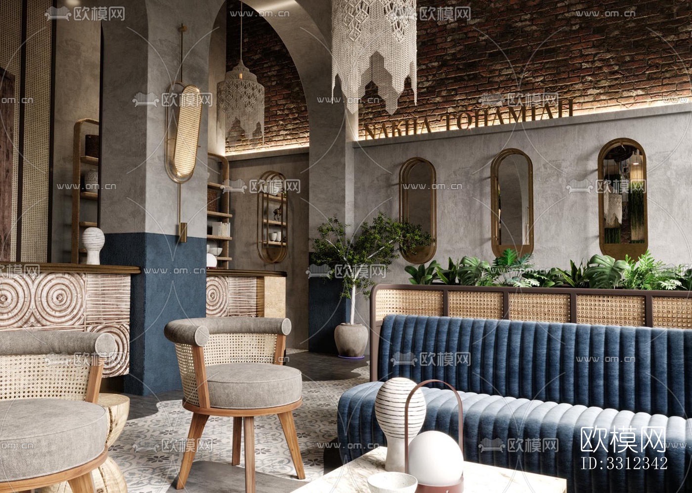 侘寂西餐厅效果图下载（渲染图8）