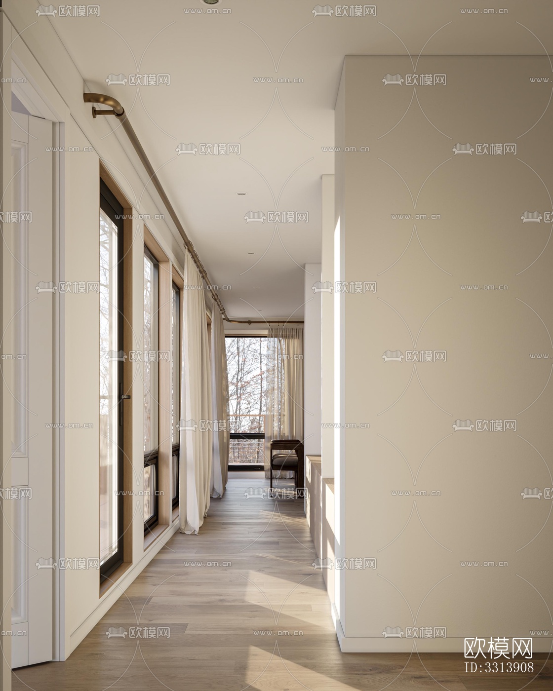 现代客餐厅效果图下载（渲染图7）