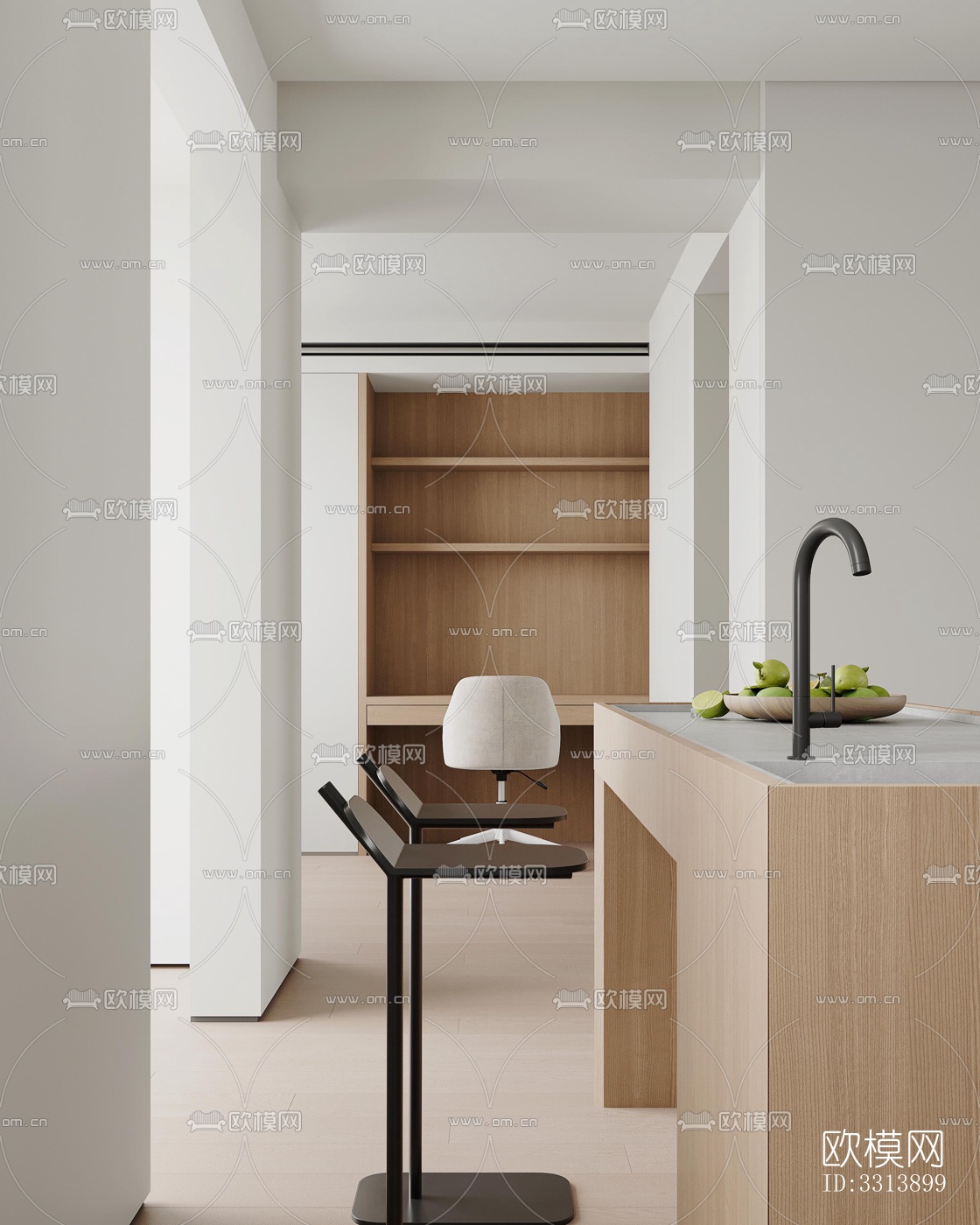 现代客餐厅效果图下载（渲染图8）