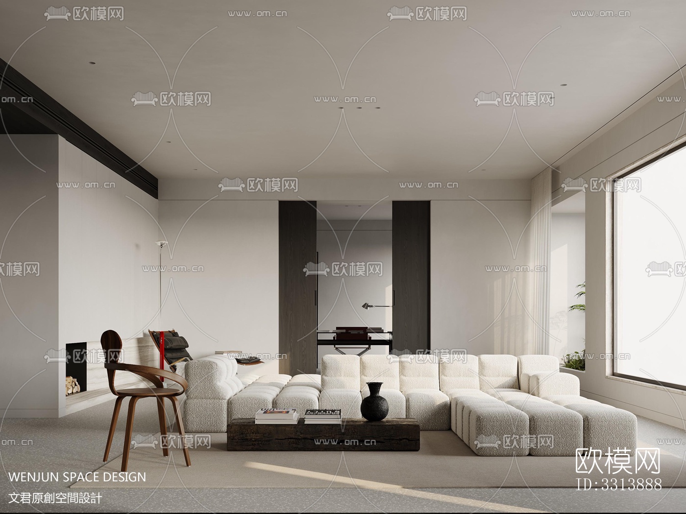 现代客餐厅效果图下载（渲染图5）