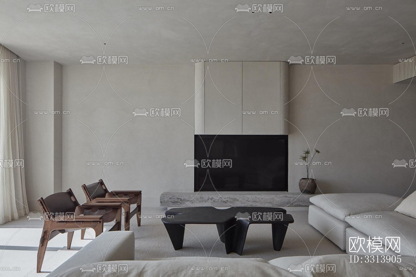 现代客餐厅效果图下载（渲染图4）