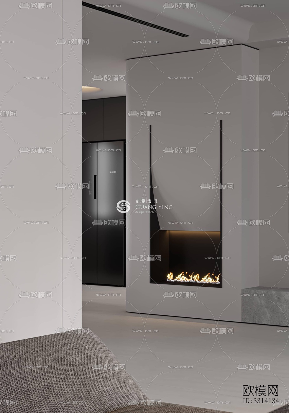 现代客餐厅效果图下载（渲染图4）