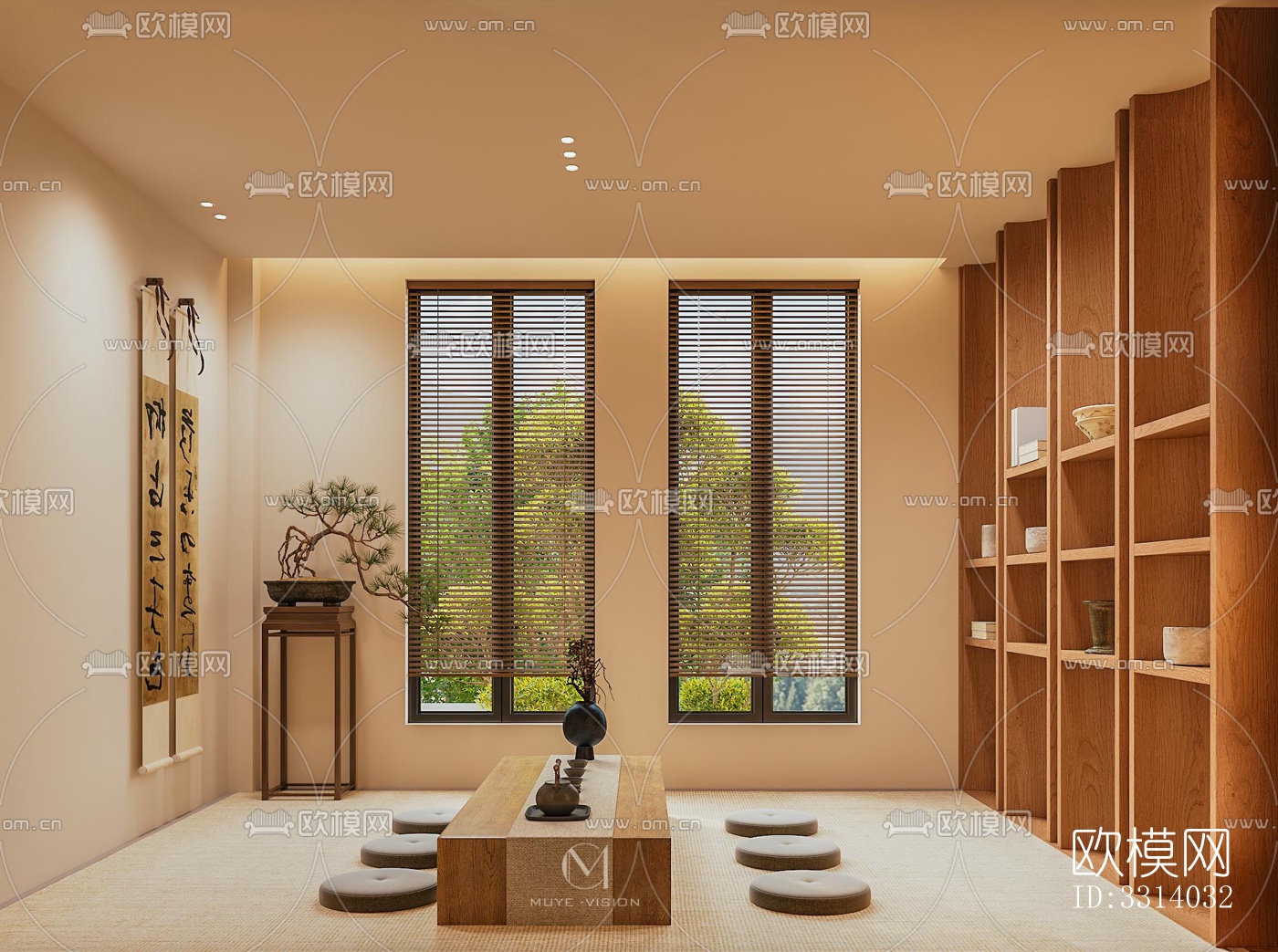 现代客餐厅效果图下载（渲染图4）