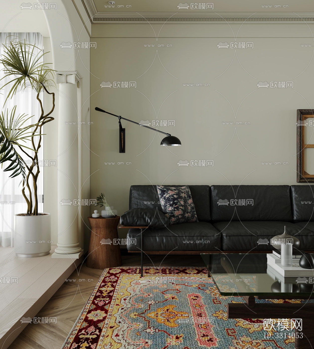 现代客餐厅效果图下载（渲染图5）