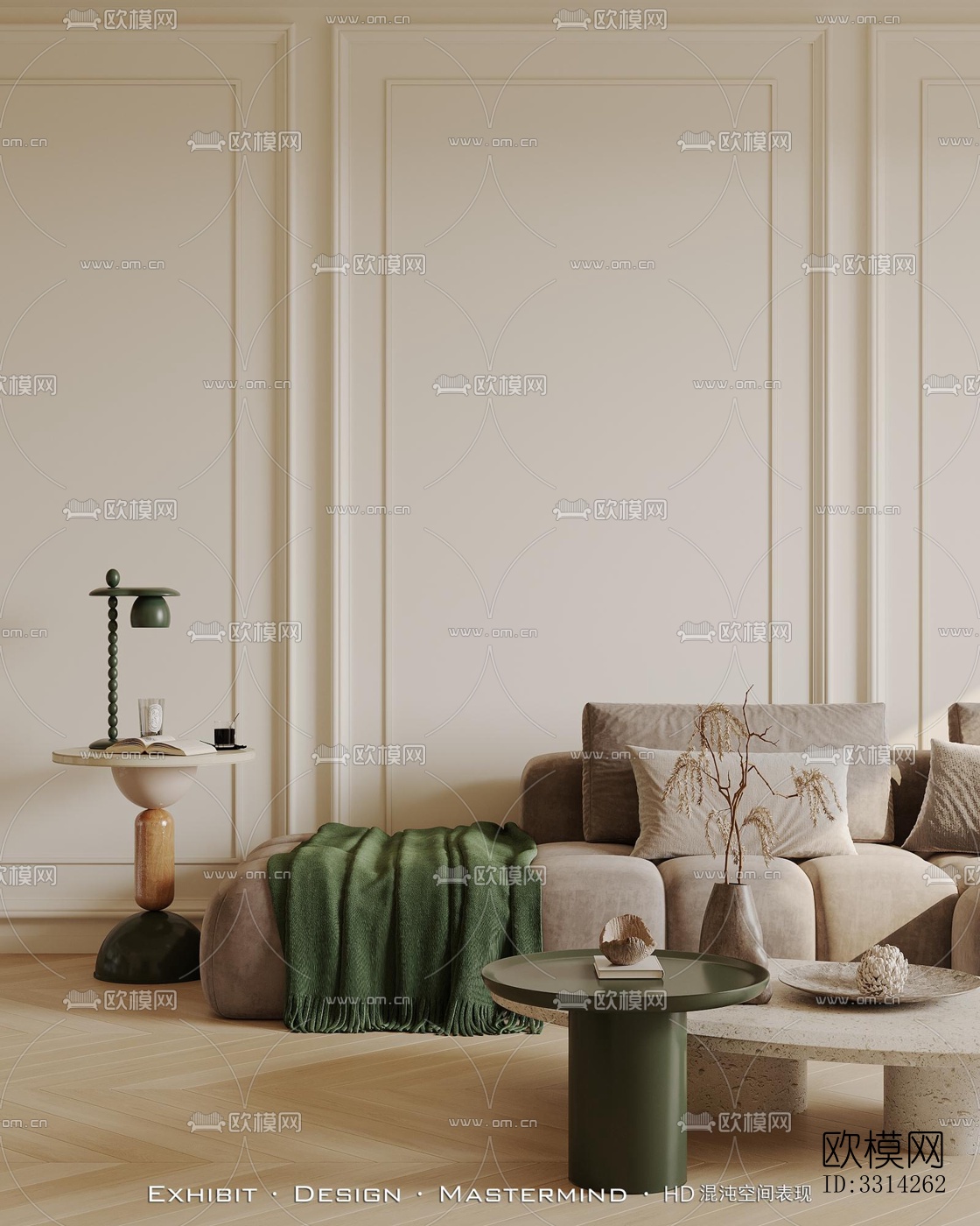 现代客餐厅效果图下载（渲染图2）