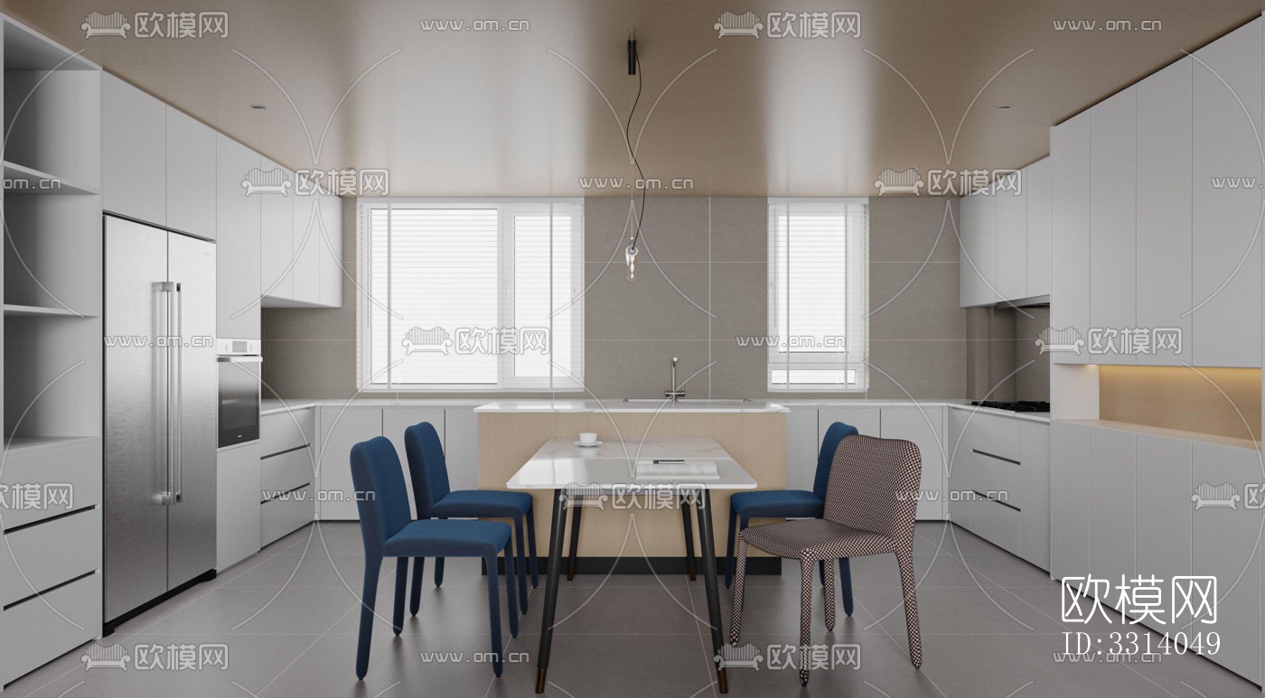 现代客餐厅效果图下载（渲染图8）