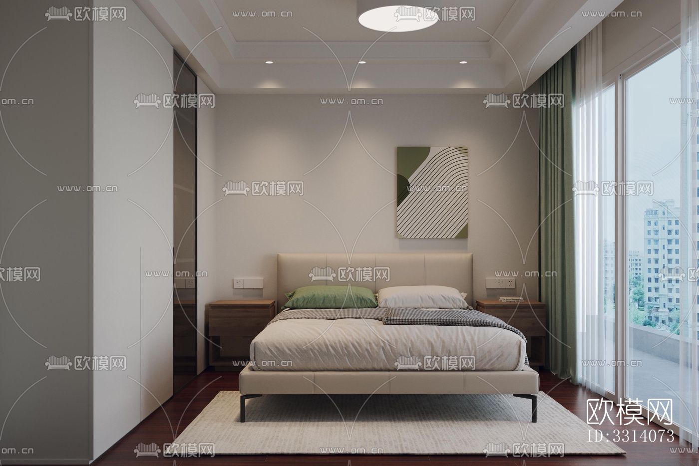 现代客餐厅效果图下载（渲染图5）