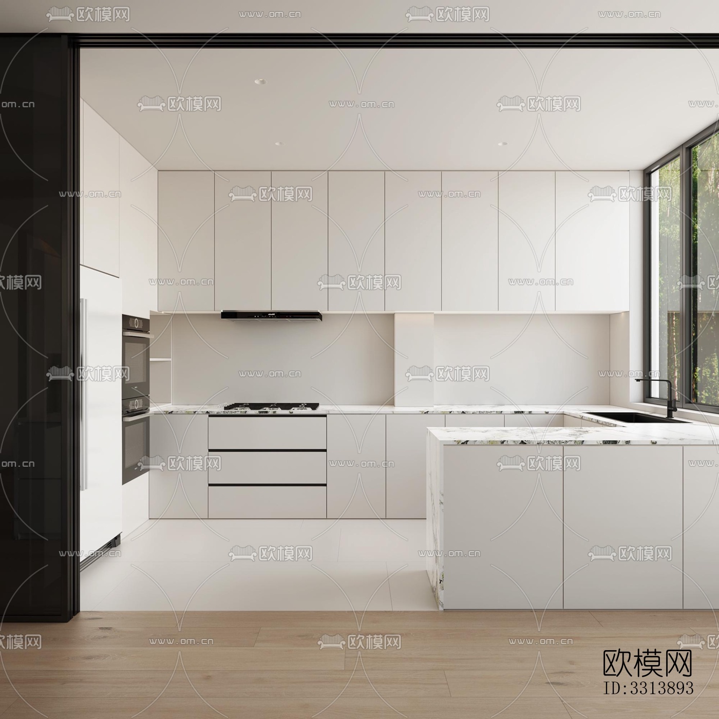 现代客餐厅效果图下载（渲染图6）