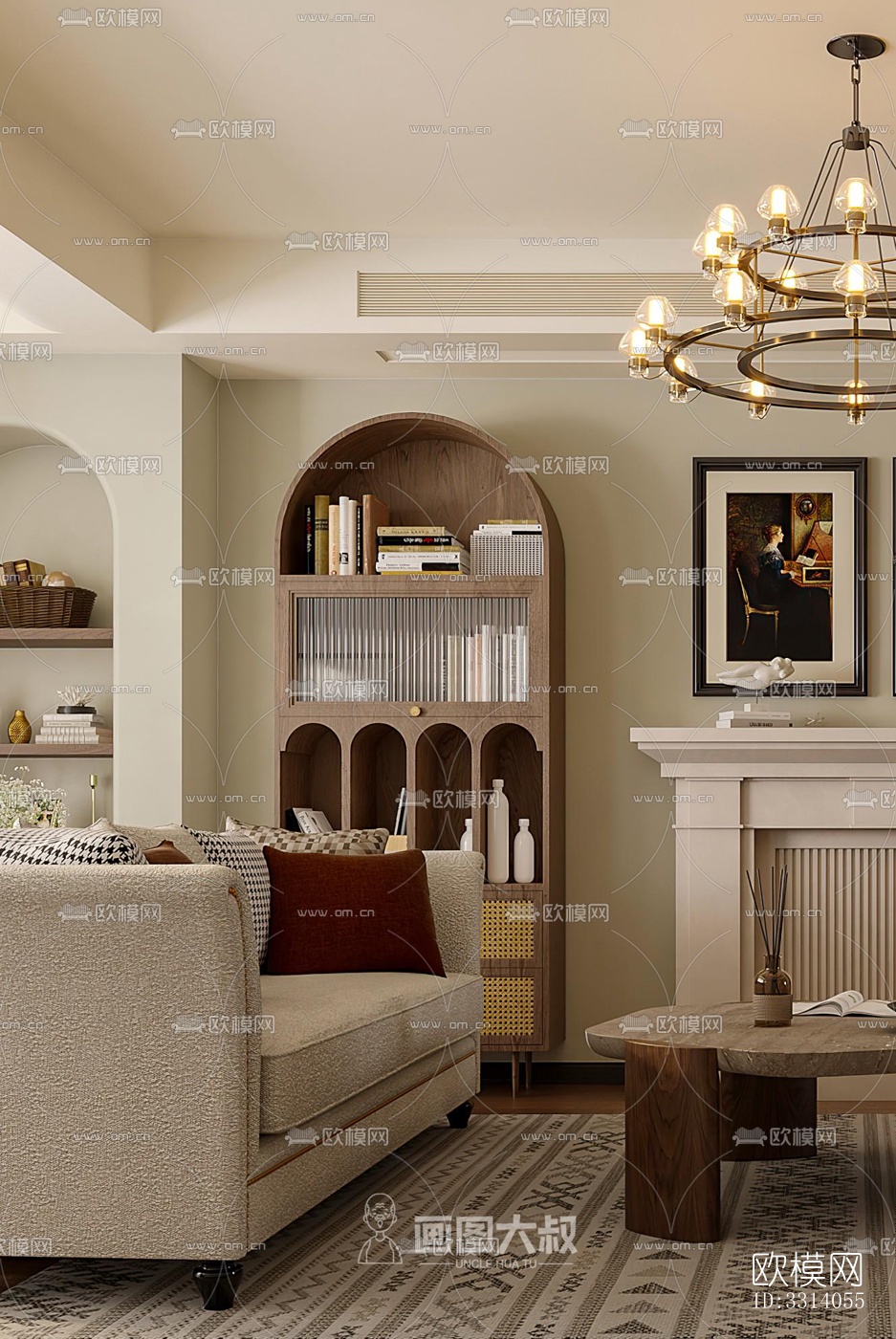 现代客餐厅效果图下载（渲染图7）