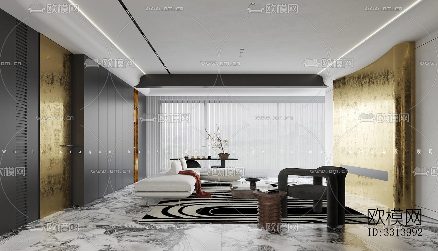 现代客餐厅效果图下载（渲染图7）