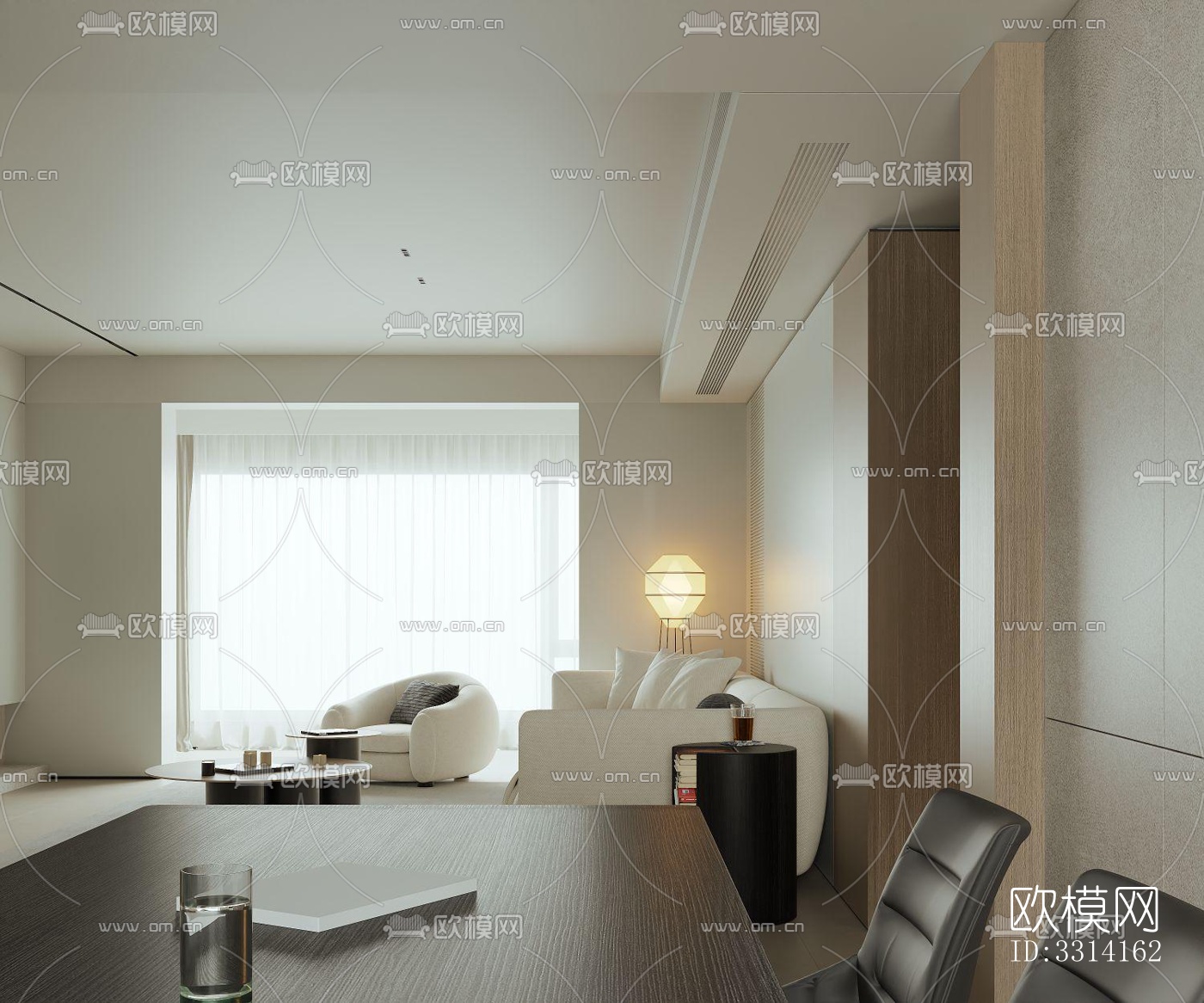 现代客餐厅效果图下载（渲染图3）