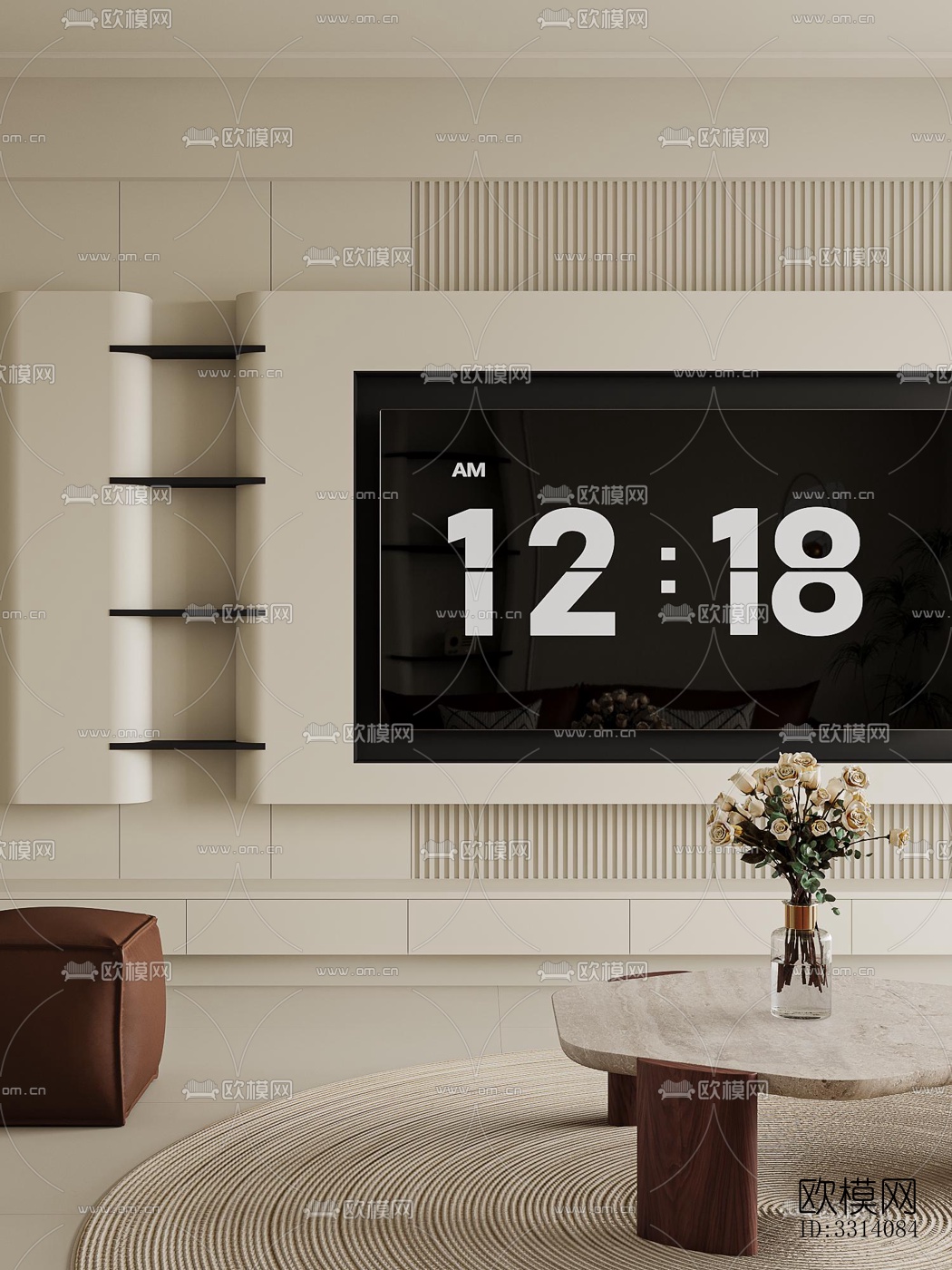 现代客餐厅效果图下载（渲染图6）