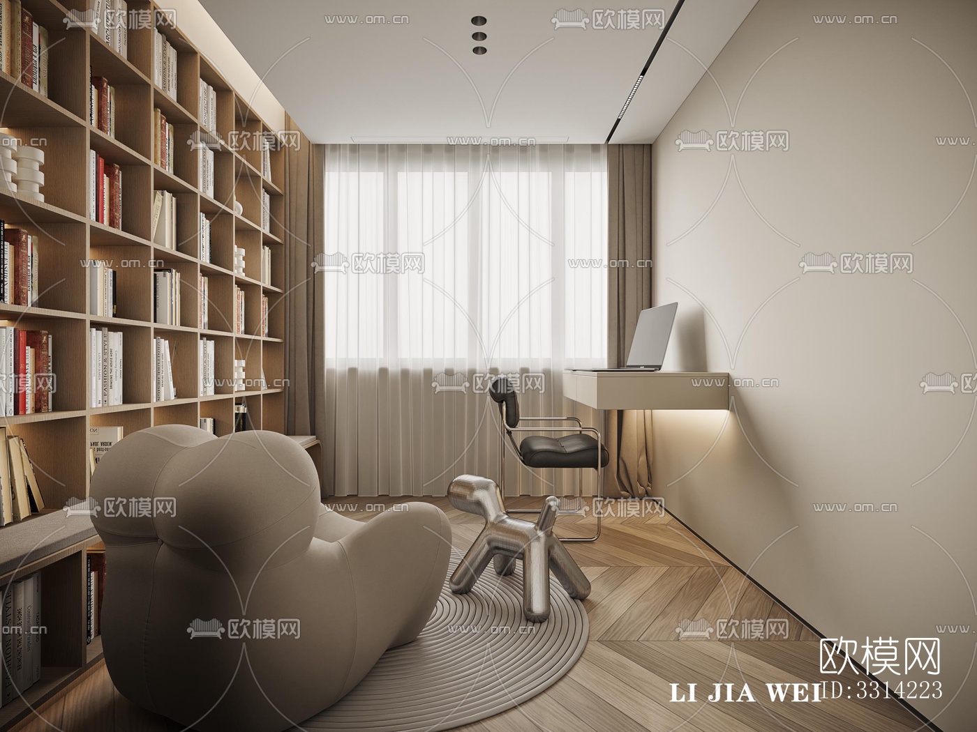 现代客餐厅效果图下载（渲染图4）