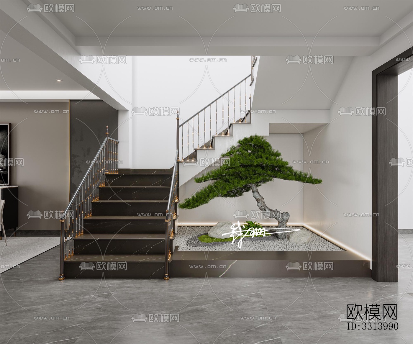 现代客餐厅效果图下载（渲染图5）