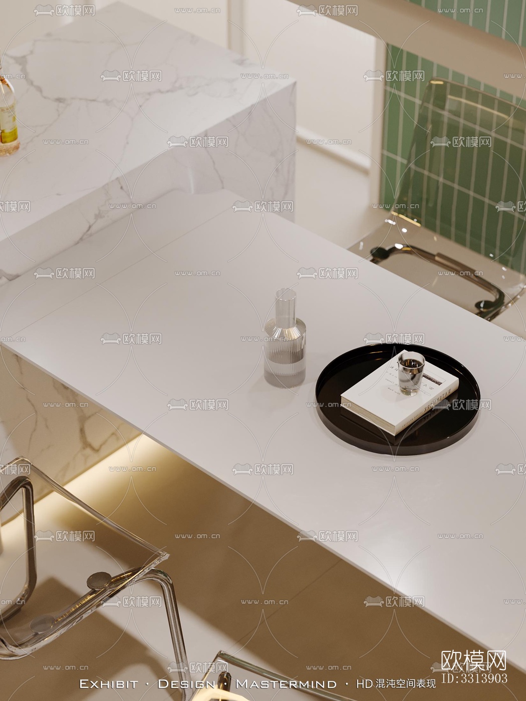 现代客餐厅效果图下载（渲染图5）