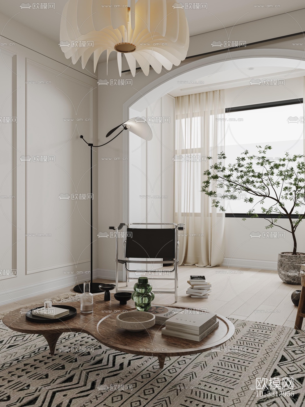 现代客餐厅效果图下载（渲染图13）