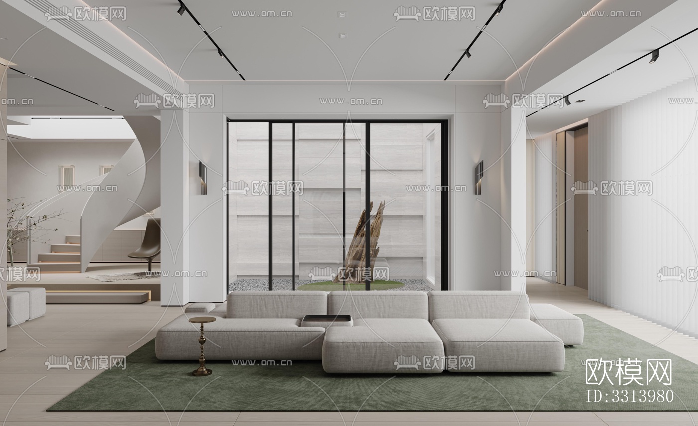 现代客餐厅效果图下载（渲染图5）