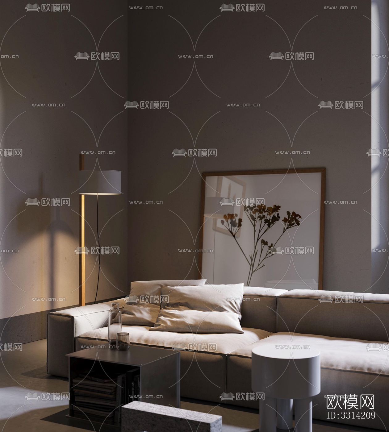 现代客餐厅效果图下载（渲染图2）