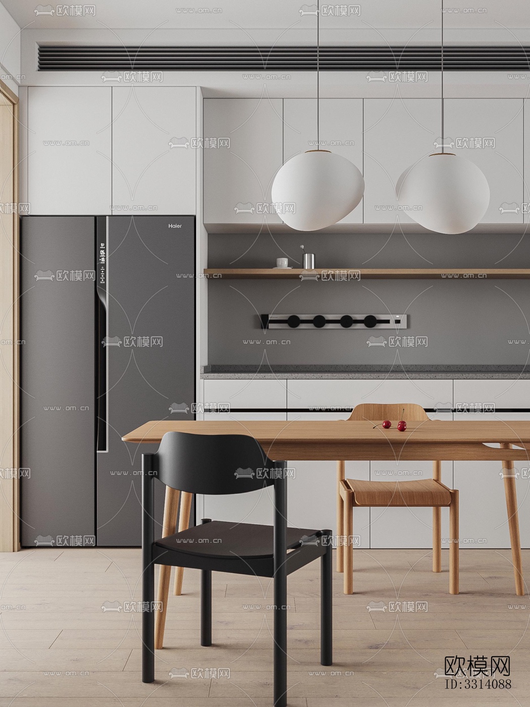 现代客餐厅效果图下载（渲染图6）