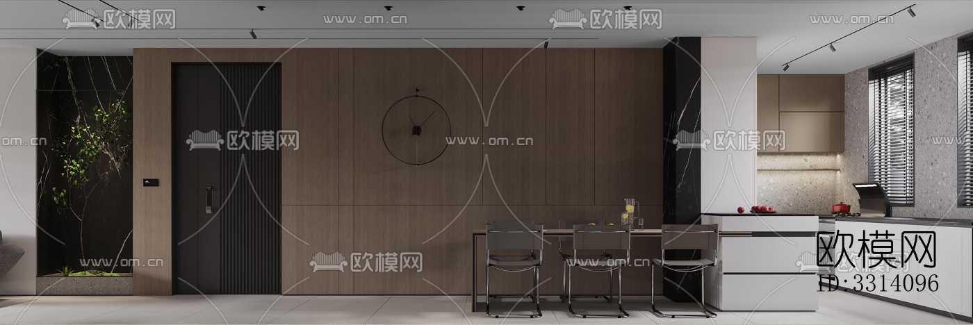 现代客餐厅效果图下载（渲染图11）