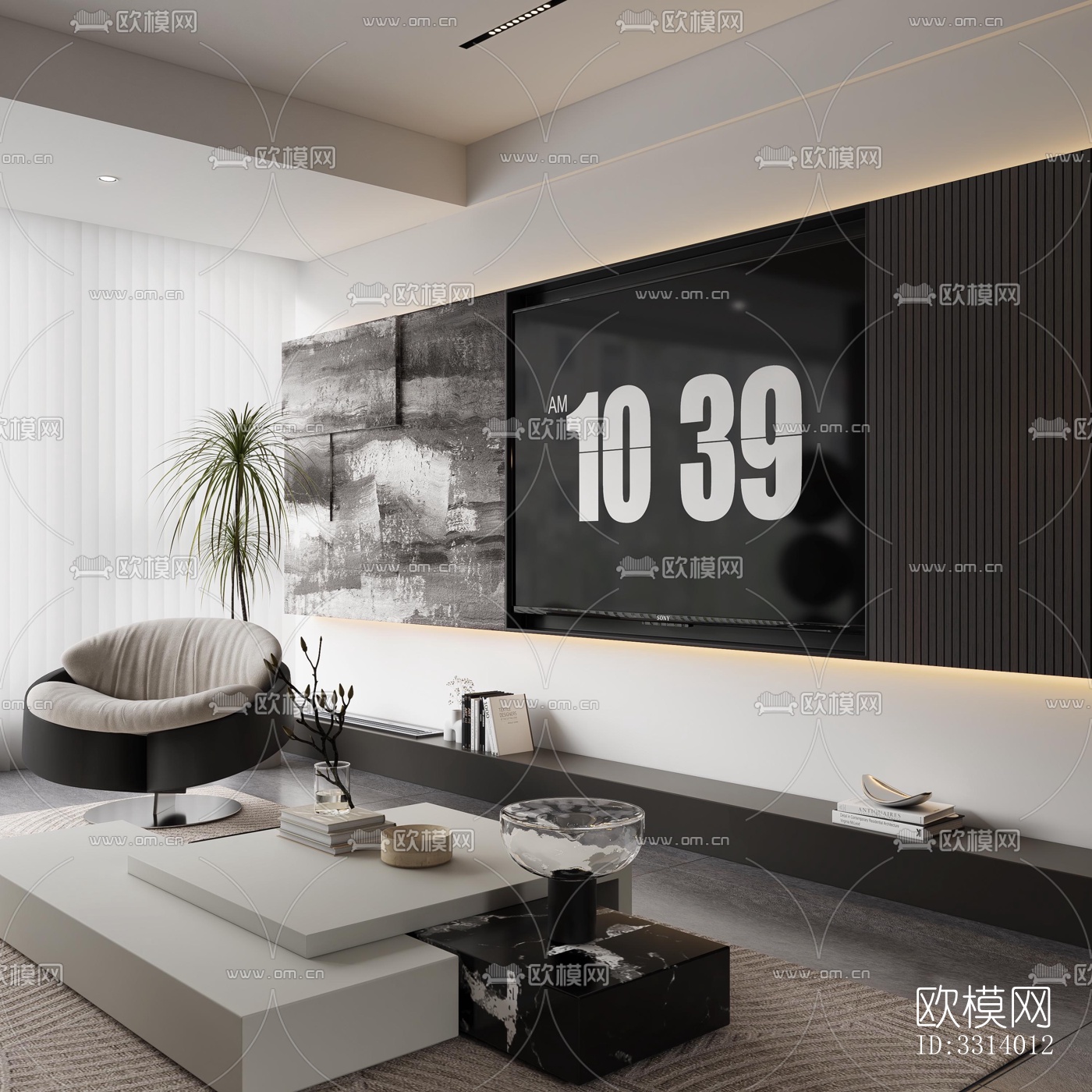 现代客餐厅效果图下载（渲染图7）