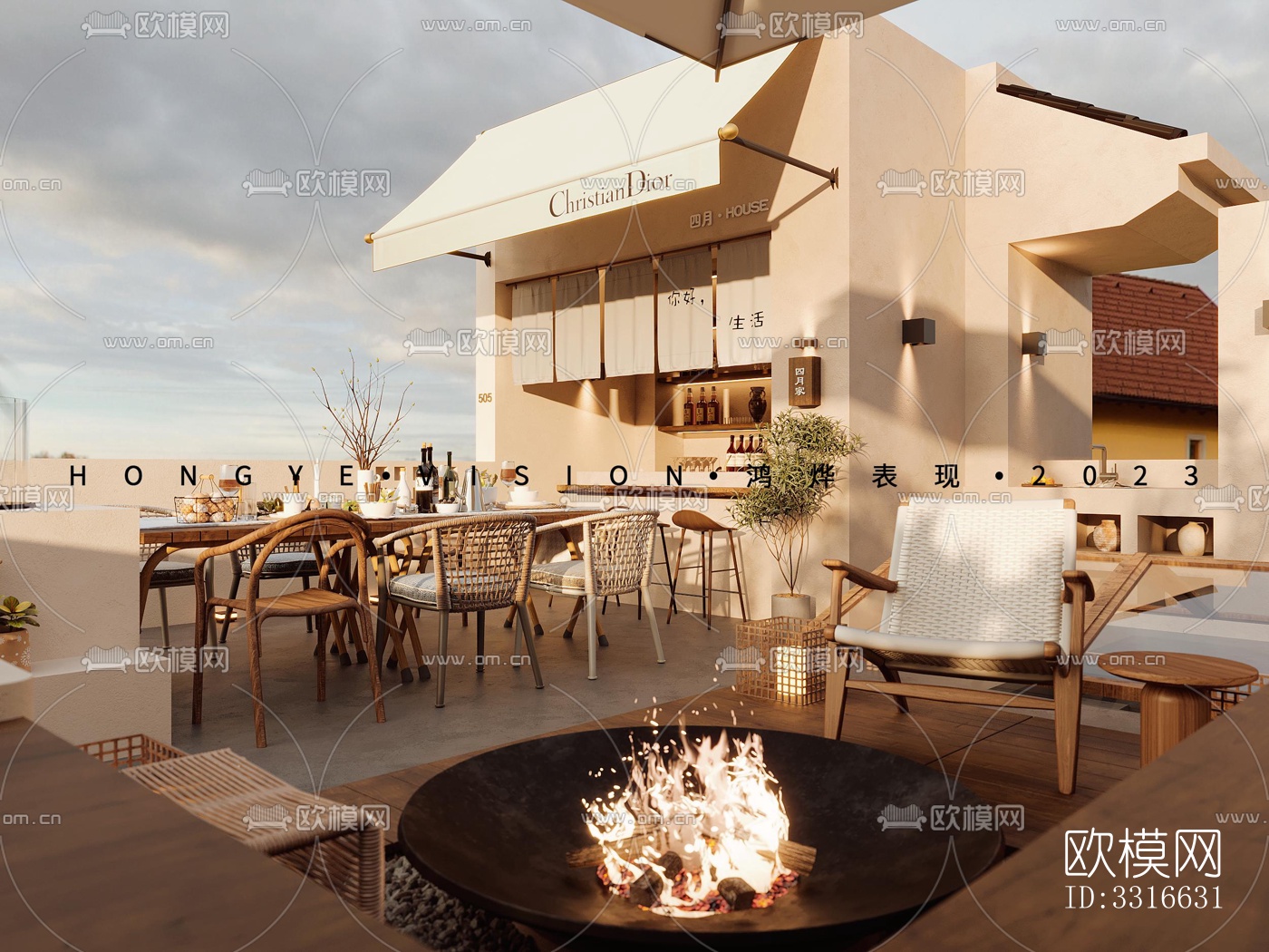 现代客厅效果图下载（渲染图2）