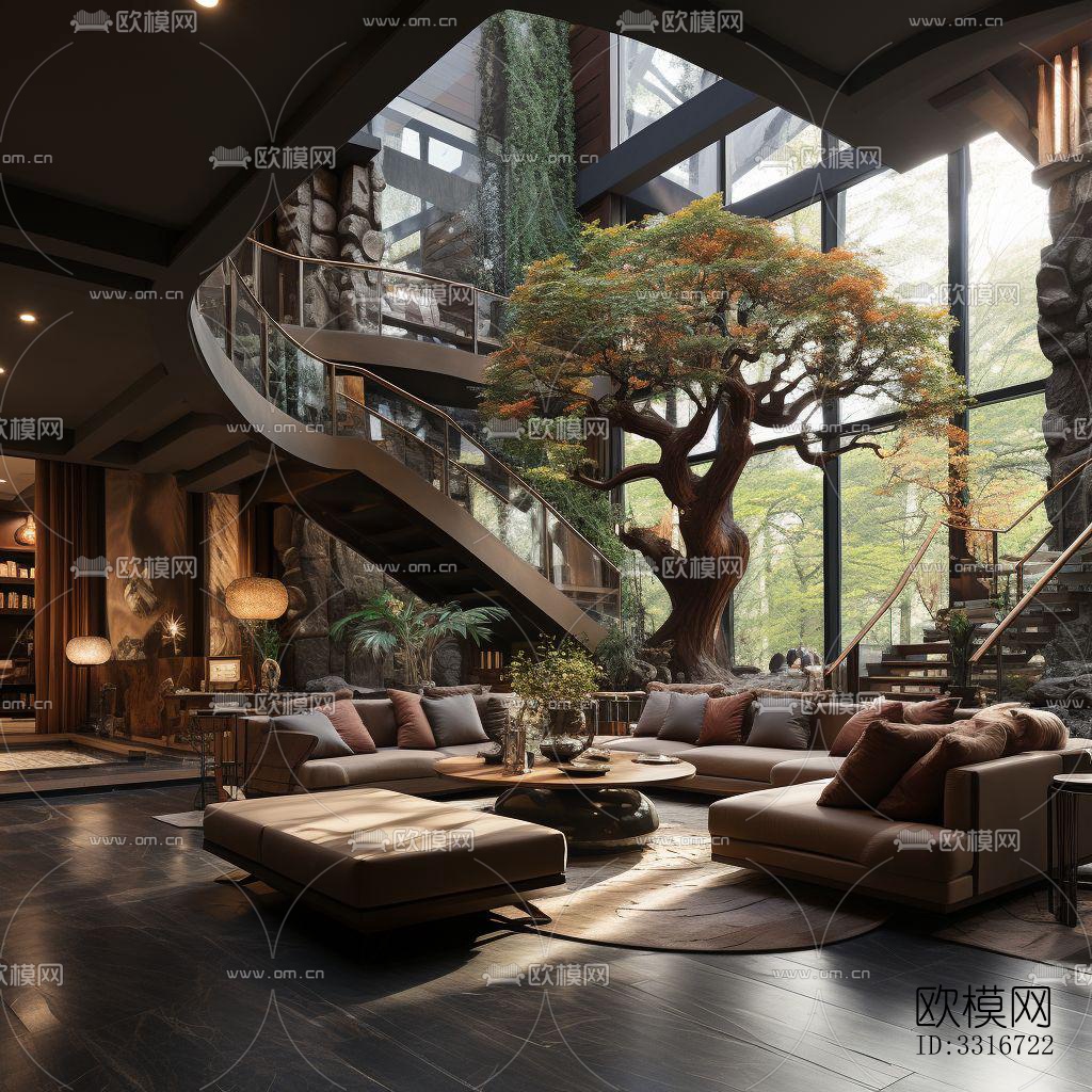 现代客厅效果图下载（渲染图6）