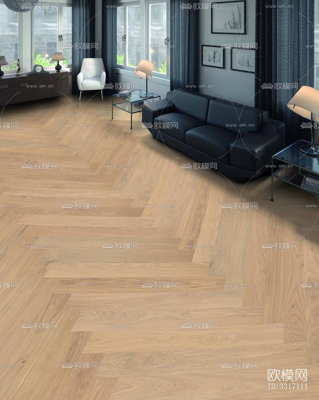 现代客厅效果图下载（渲染图2）