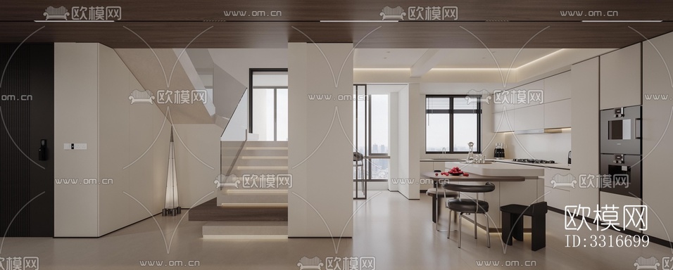 现代客厅效果图下载(渲染图10)
