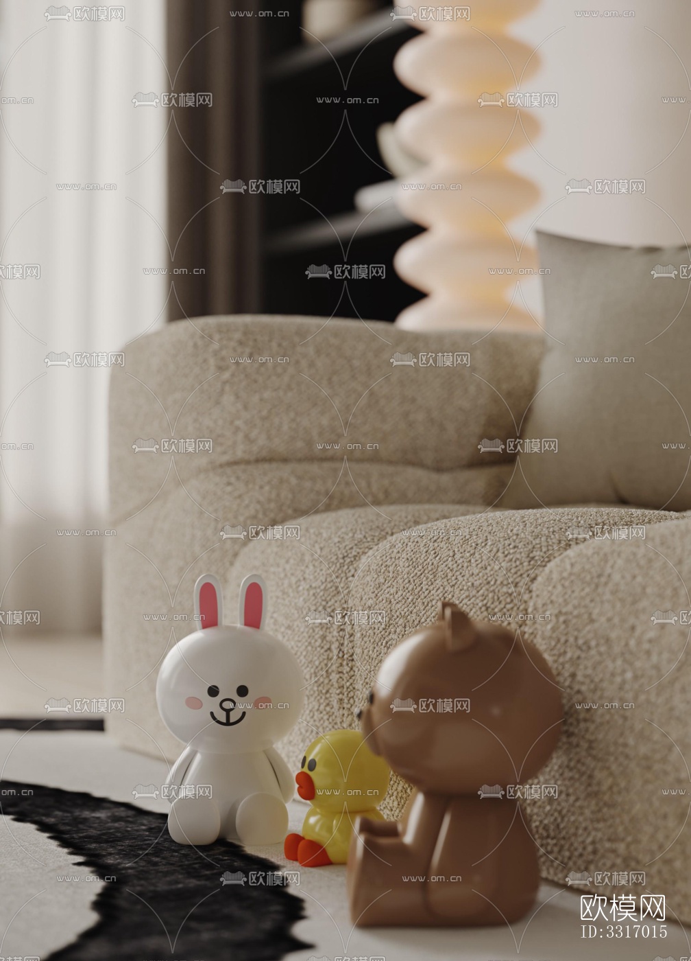 现代客厅效果图下载（渲染图6）