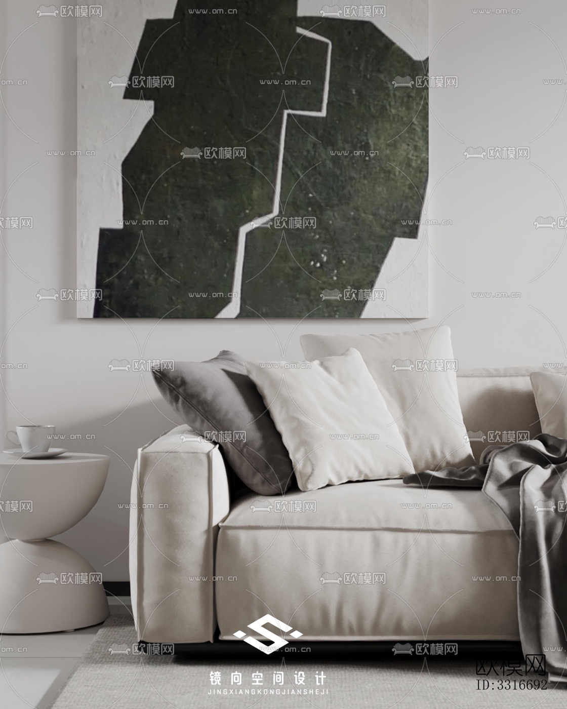 现代客厅效果图下载（渲染图3）