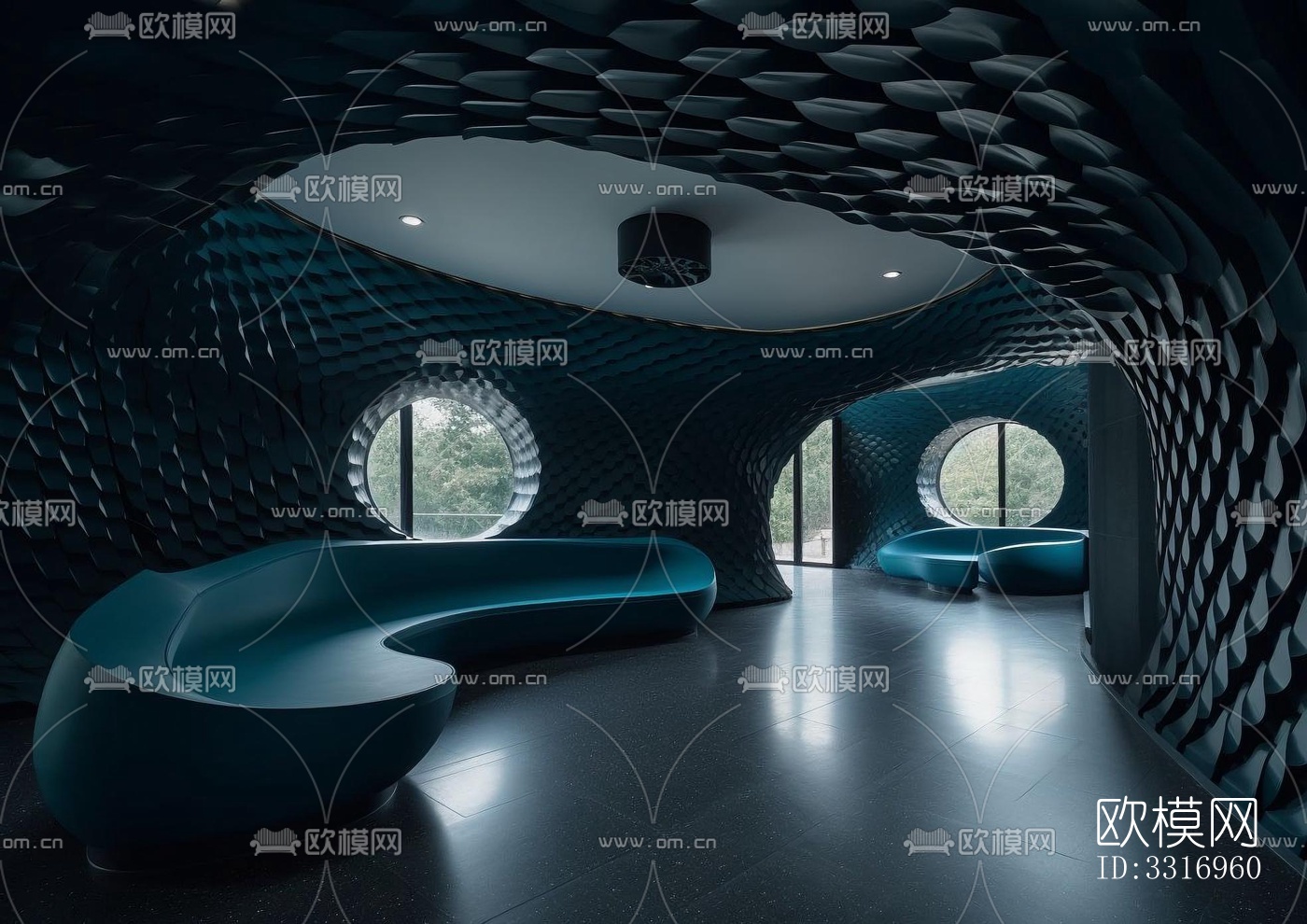 现代客厅效果图下载（渲染图5）