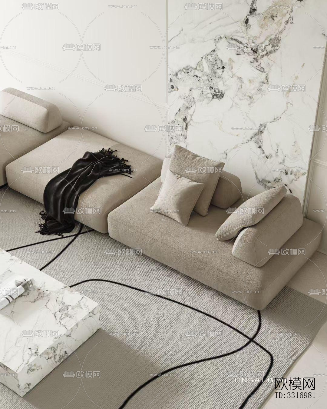 现代客厅效果图下载（渲染图8）