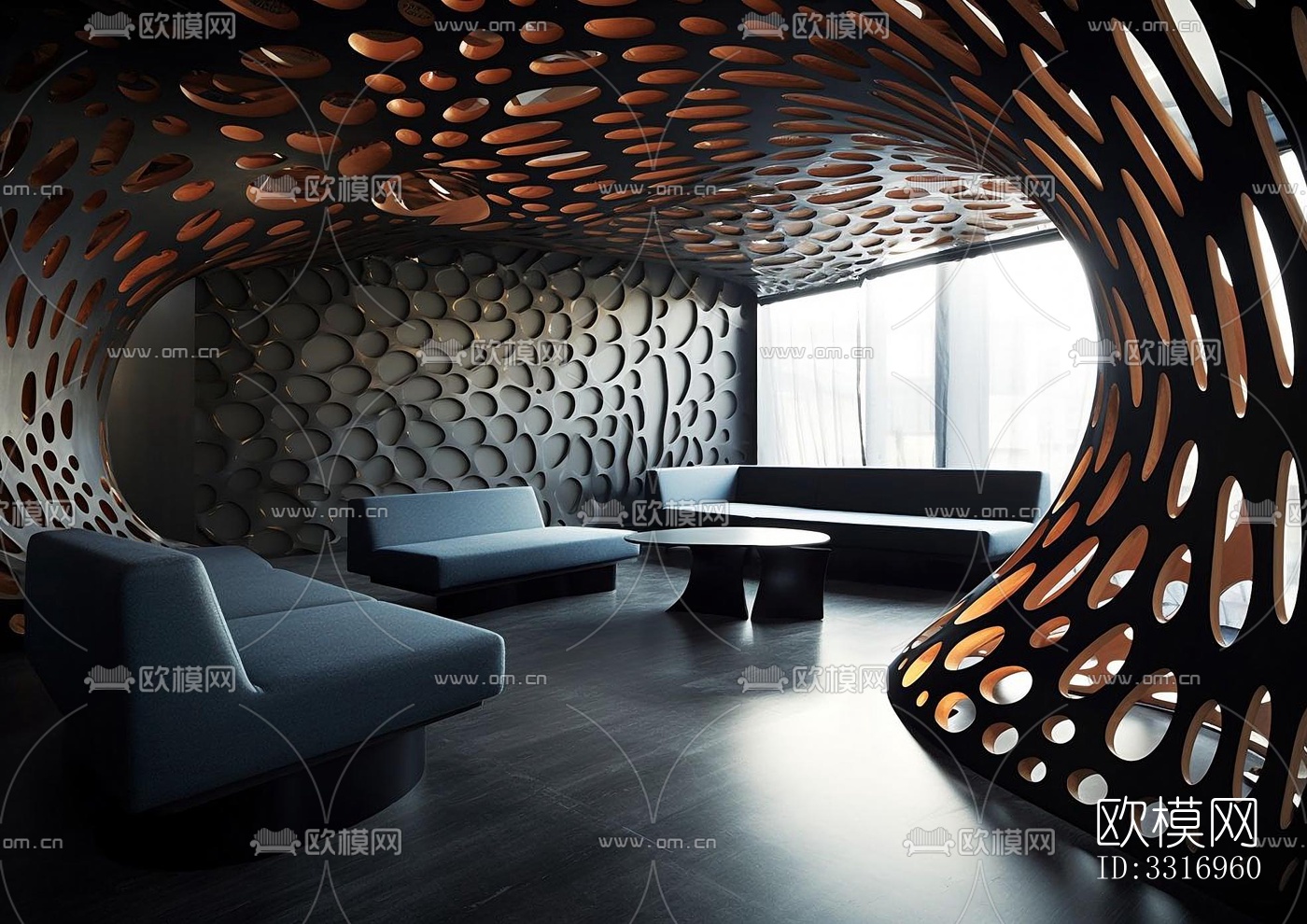 现代客厅效果图下载（渲染图8）