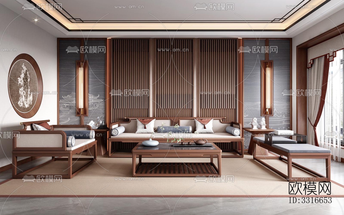 现代客厅效果图下载（渲染图13）