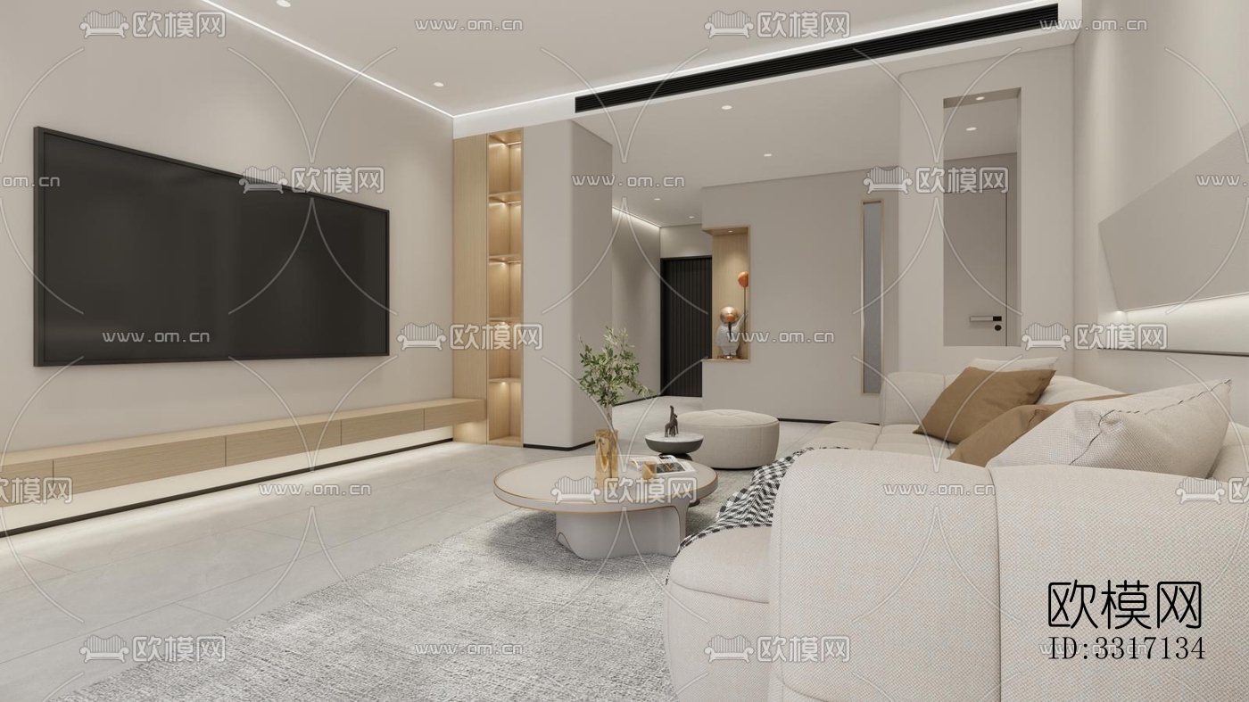 现代客厅效果图下载（渲染图5）