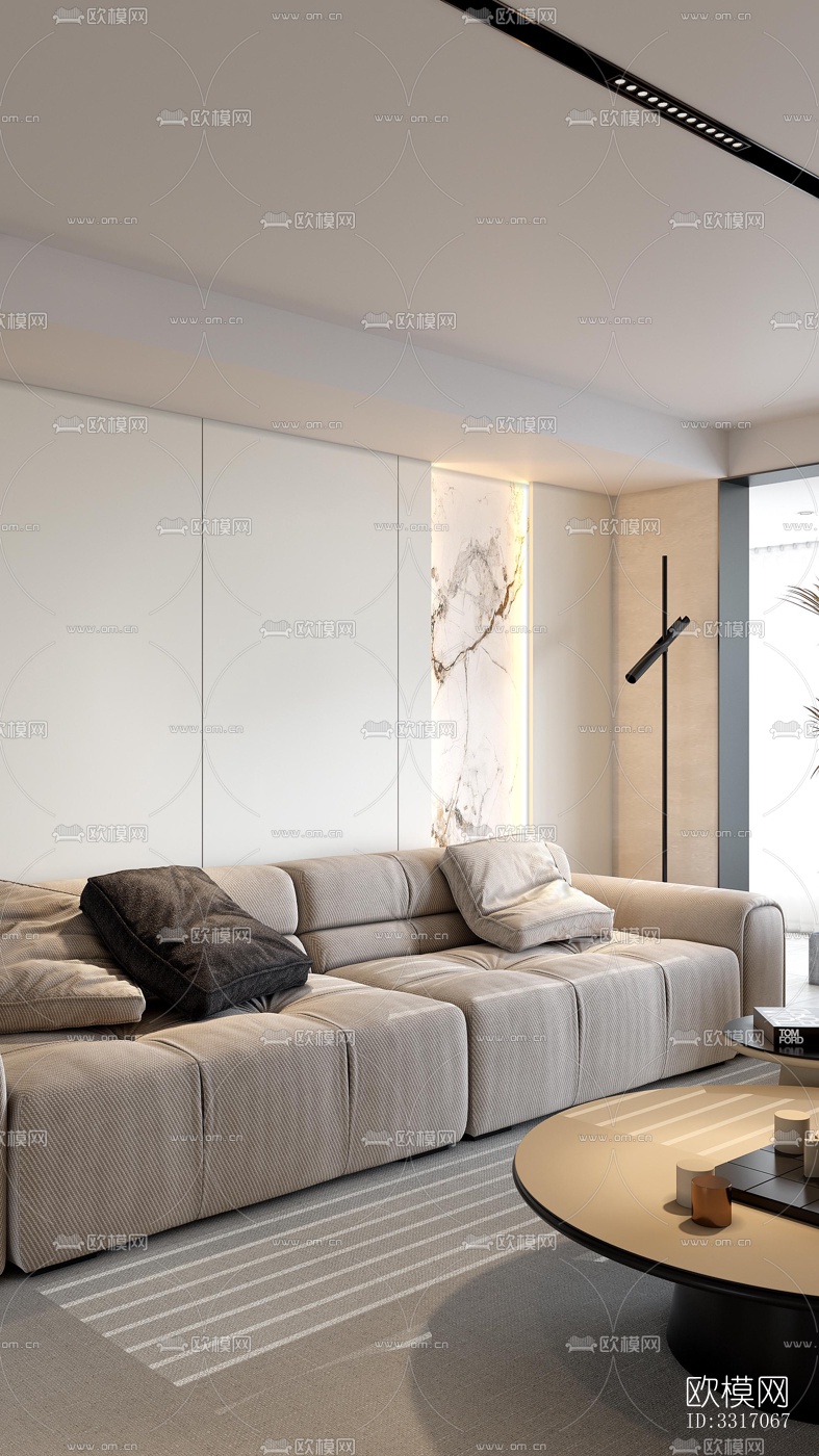 现代客厅效果图下载（渲染图3）