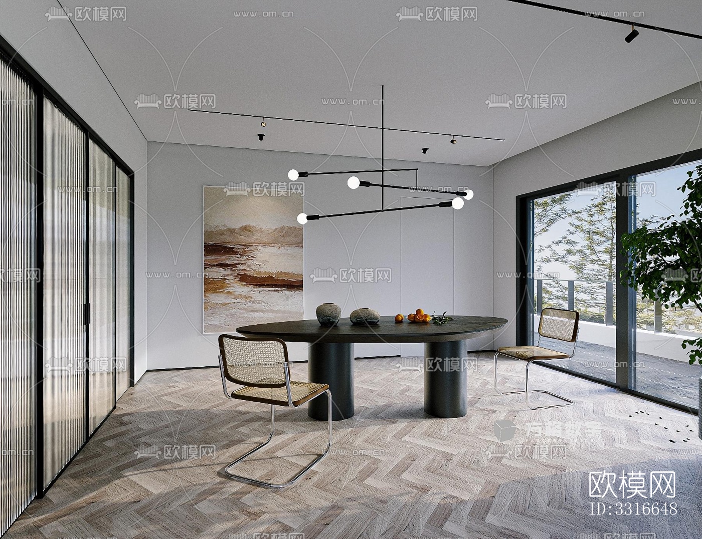 现代客厅效果图下载（渲染图9）