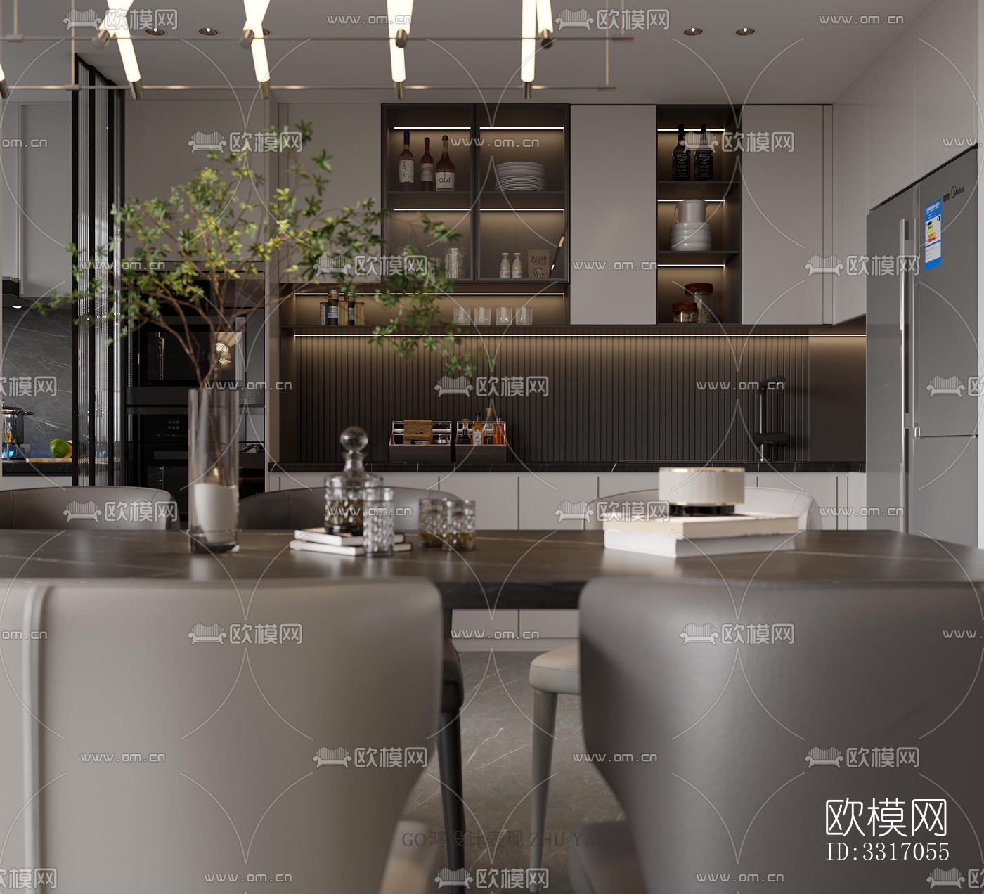 现代客厅效果图下载（渲染图5）