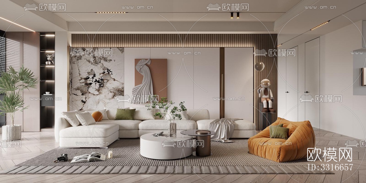 现代客厅效果图下载（渲染图14）