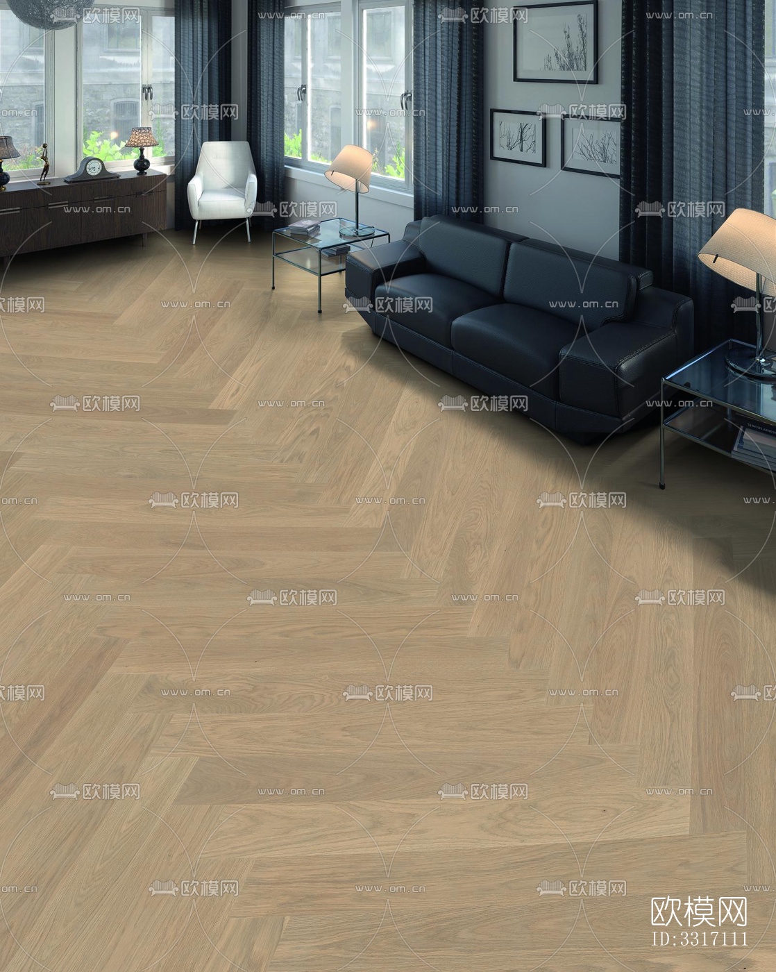 现代客厅效果图下载（渲染图3）