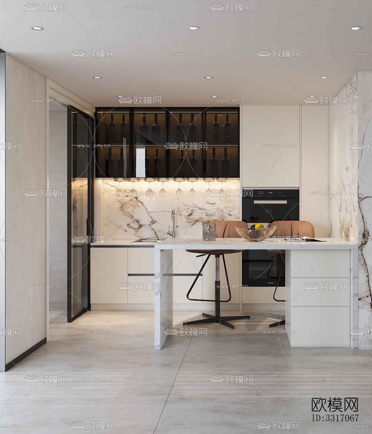 现代客厅效果图下载（渲染图4）