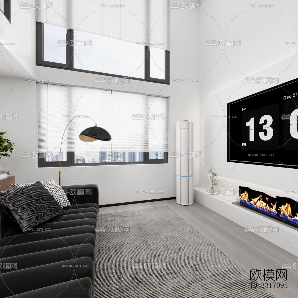 现代客厅效果图下载（渲染图5）