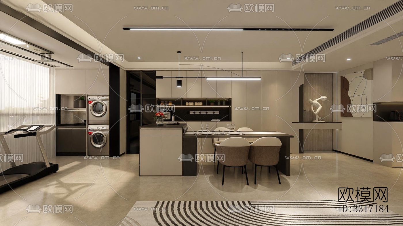 现代客厅效果图下载（渲染图7）