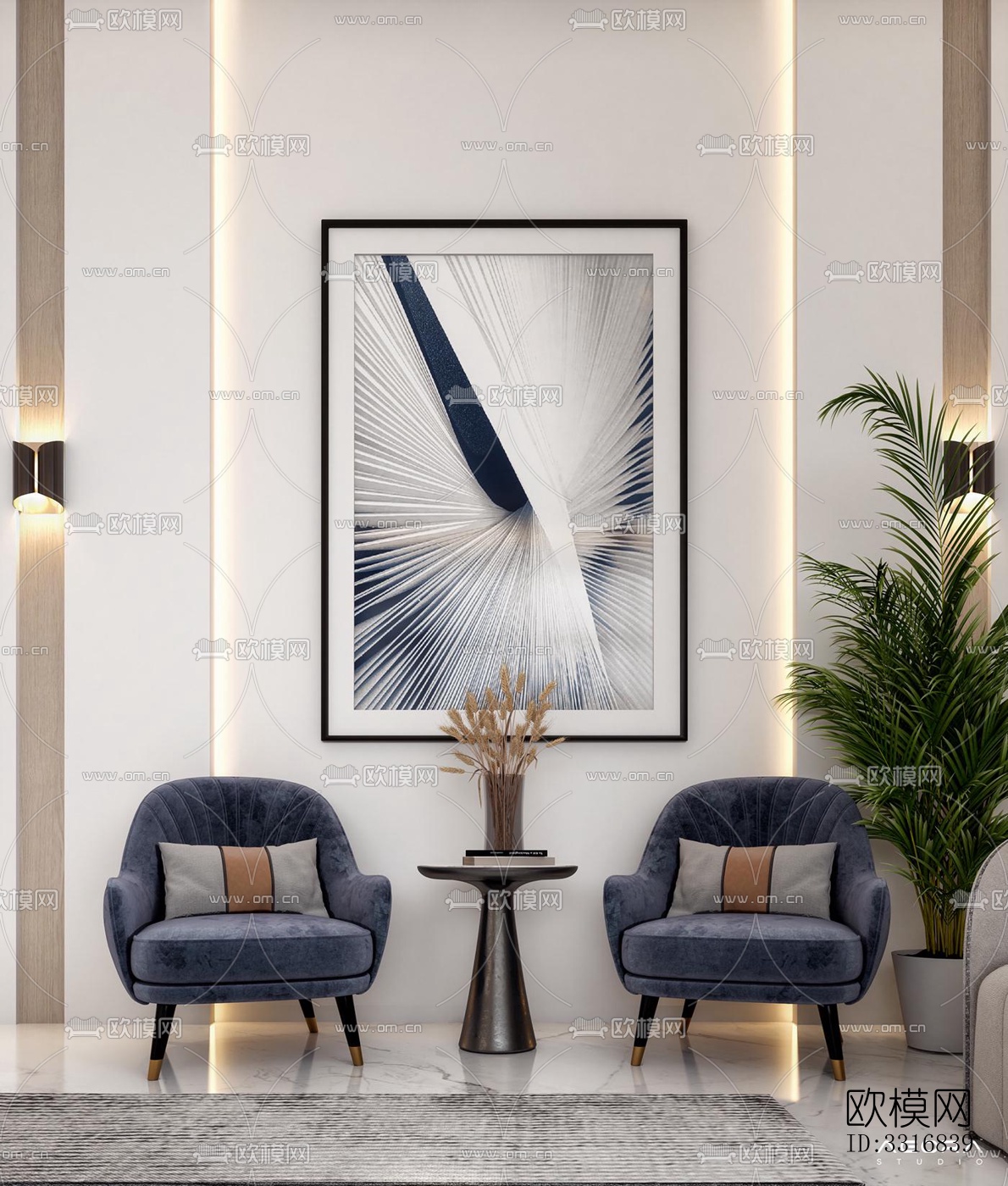 现代客厅效果图下载（渲染图6）