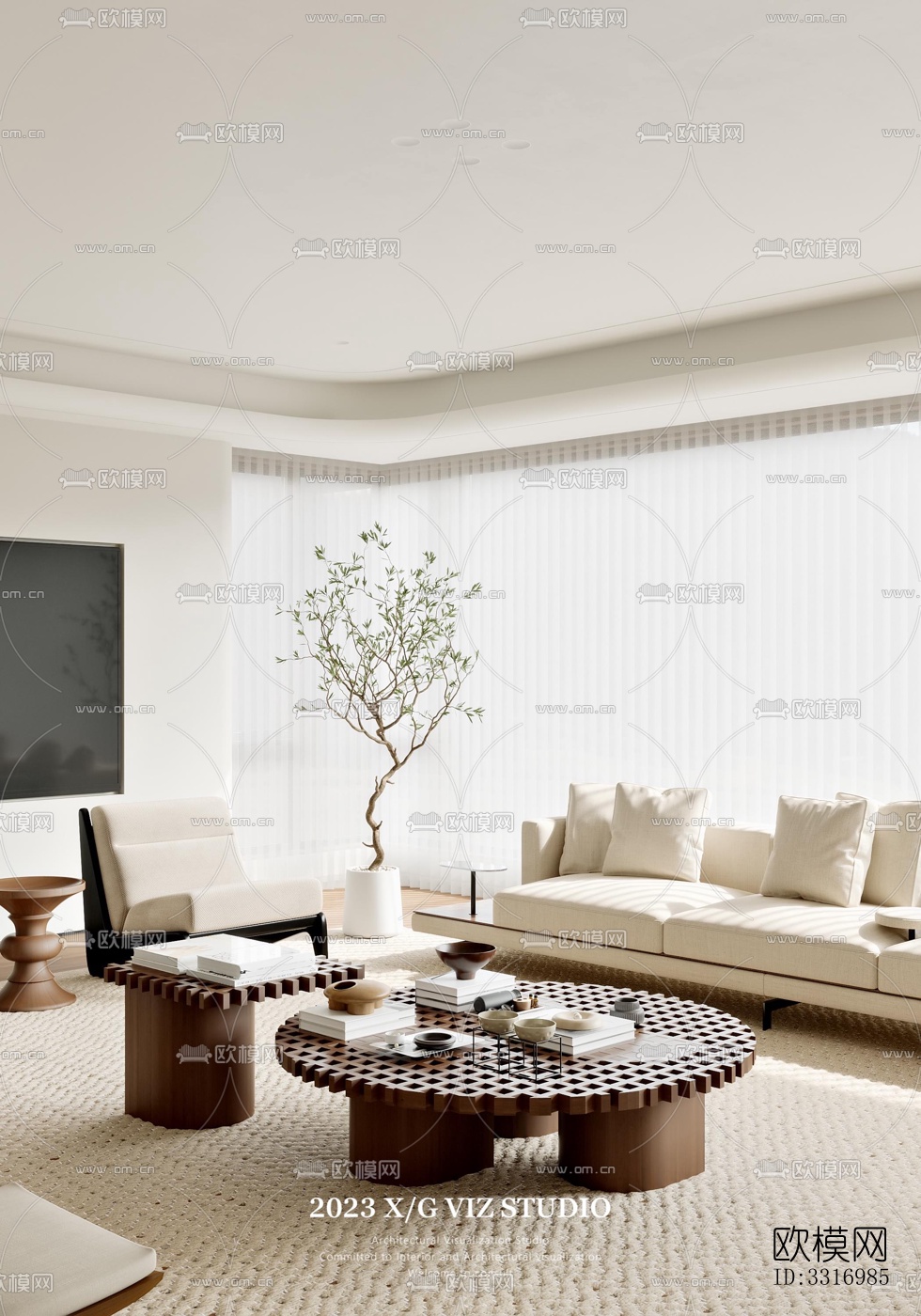 现代客厅效果图下载（渲染图6）